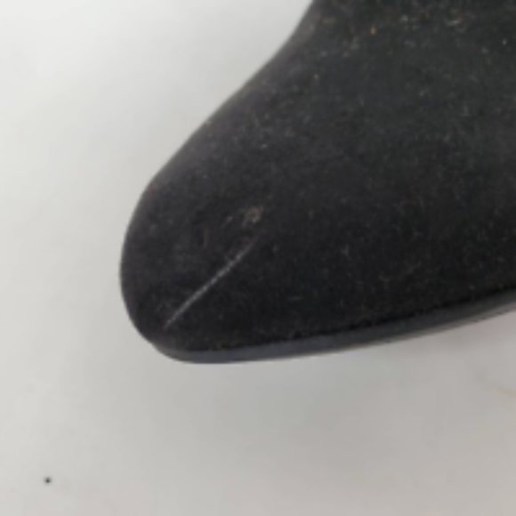 Express Womens Ankle Booties Black Buckle Side Zipper Almond Toe Quilted 10 - Picture 10 of 10